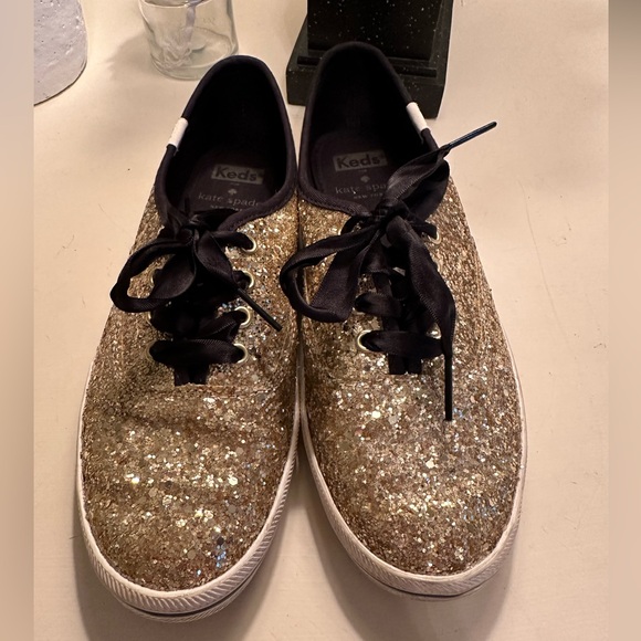 Keds x Kate spade gold glitter shoes SZ 6.5 - Picture 3 of 8